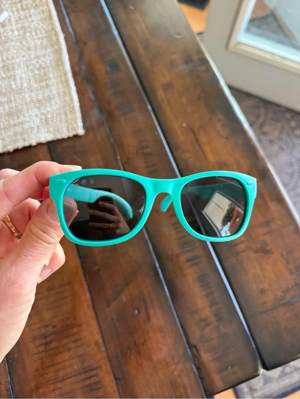 Kids Teal Roshambo Sunglasses with Blue Zipper Case
